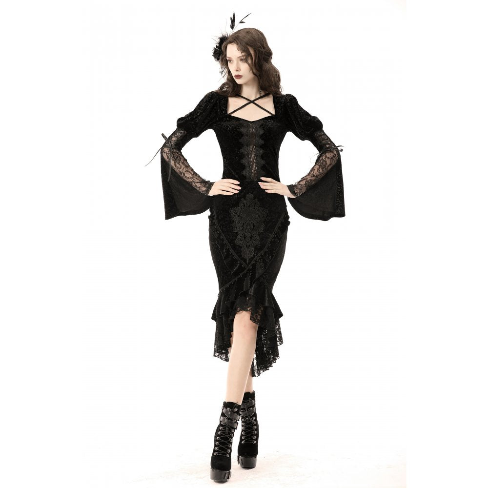 Dark In Love Zira Velvet Fishtail Skirt