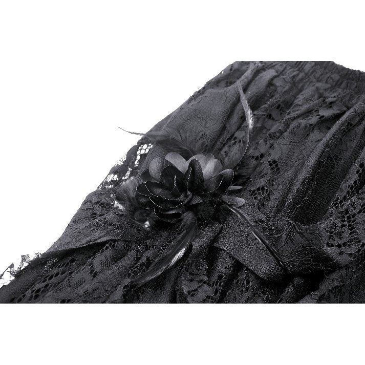 Dark in Love Abella Distressed Lace Midi Skirt