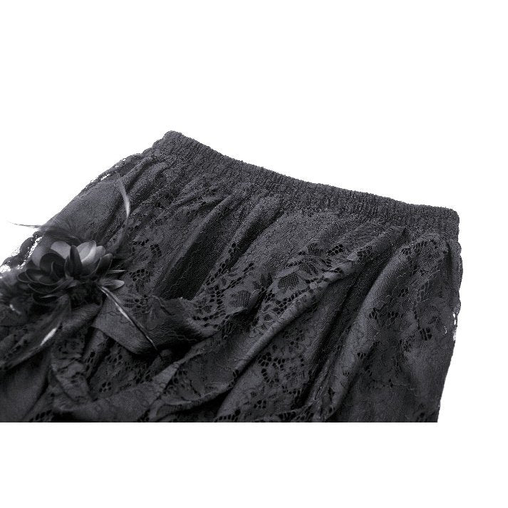 Dark in Love Abella Distressed Lace Midi Skirt