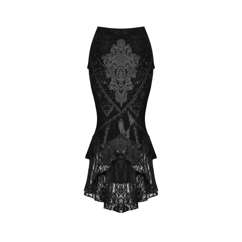 Dark In Love Zira Velvet Fishtail Skirt