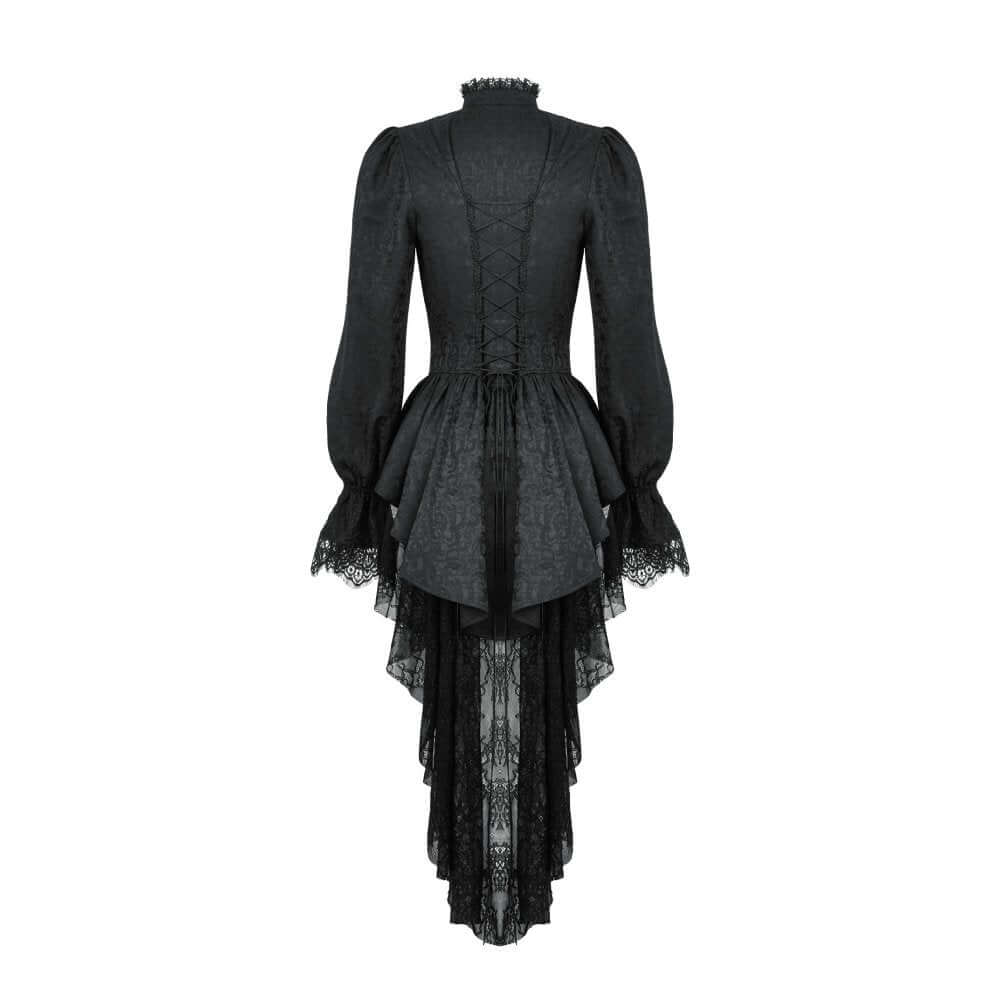 Dark in Love Felicity Gothic Lacey Zip Up Tailcoat Shirt