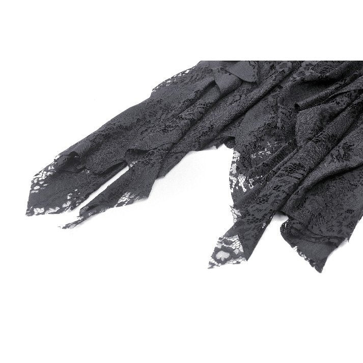 Dark in Love Abella Distressed Lace Midi Skirt