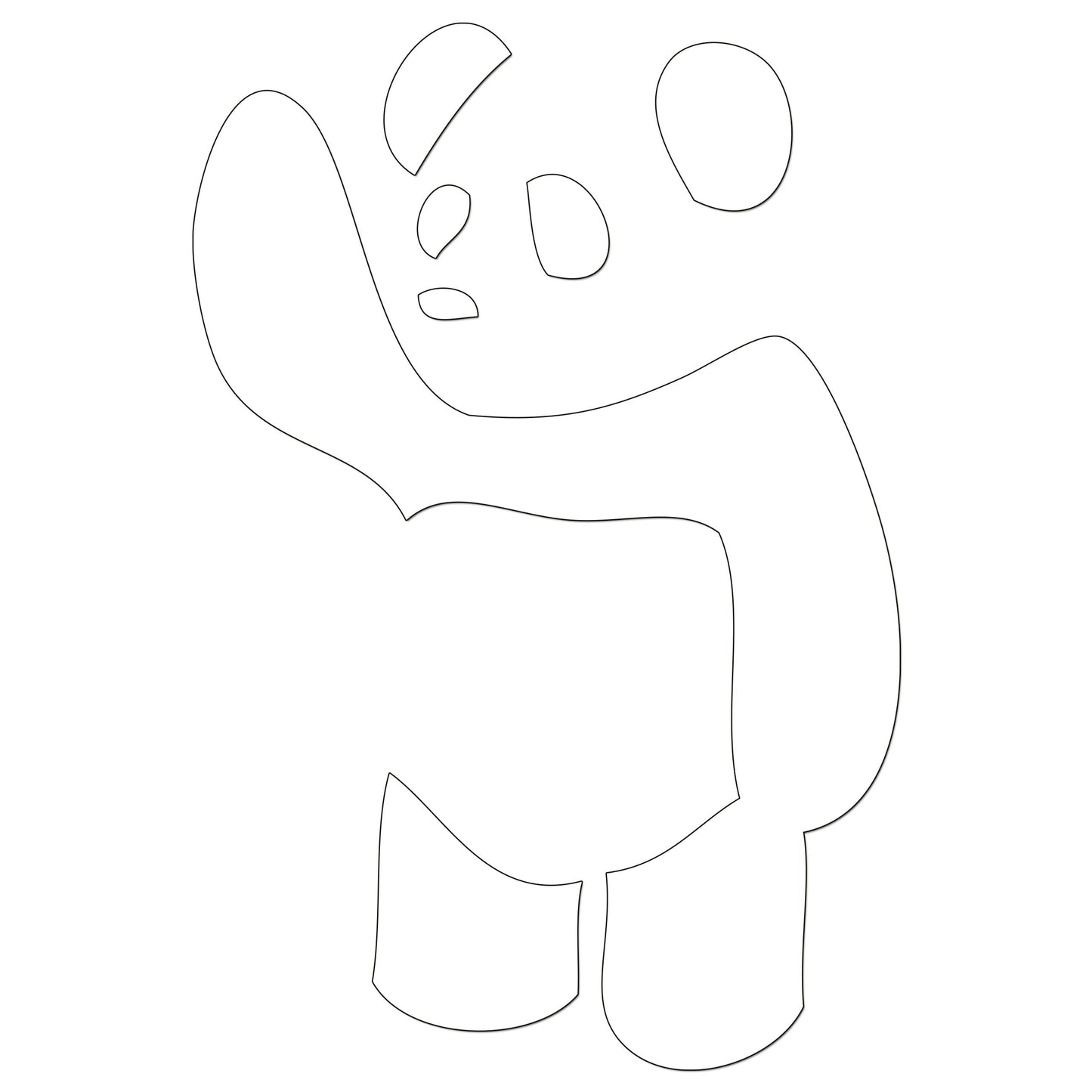 Waving Panda Iron On HTV Transfer