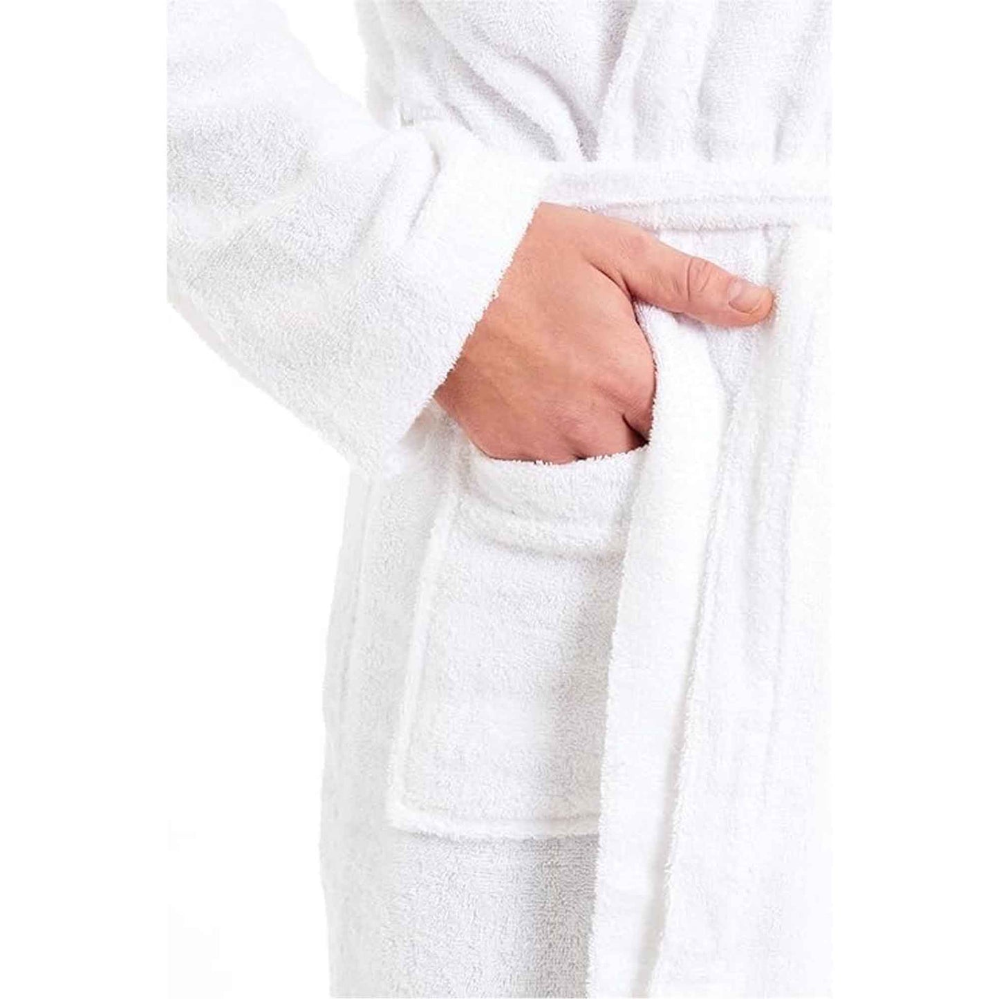 Men's Bamboo Hooded Bath Robe Ultra Absorbent Towelling Dressing Gown for Hotels Gyms Spas with Soft Breathable Cotton Blend Quick Dry Grey White by Sock Stack