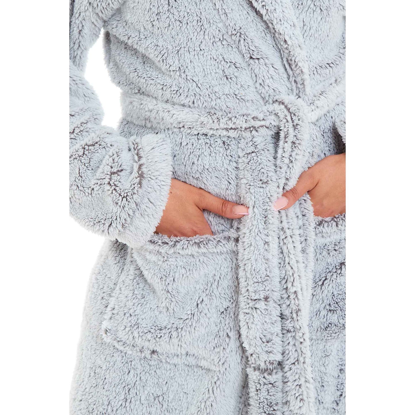 Ultra Soft Velvet Touch Women's Hooded Fleece Bathrobes Cozy Plush Snuggle Dressing Gowns for Lounging Spa Gym Hotel Multiple Sizes and Colors by Daisy Dreamer