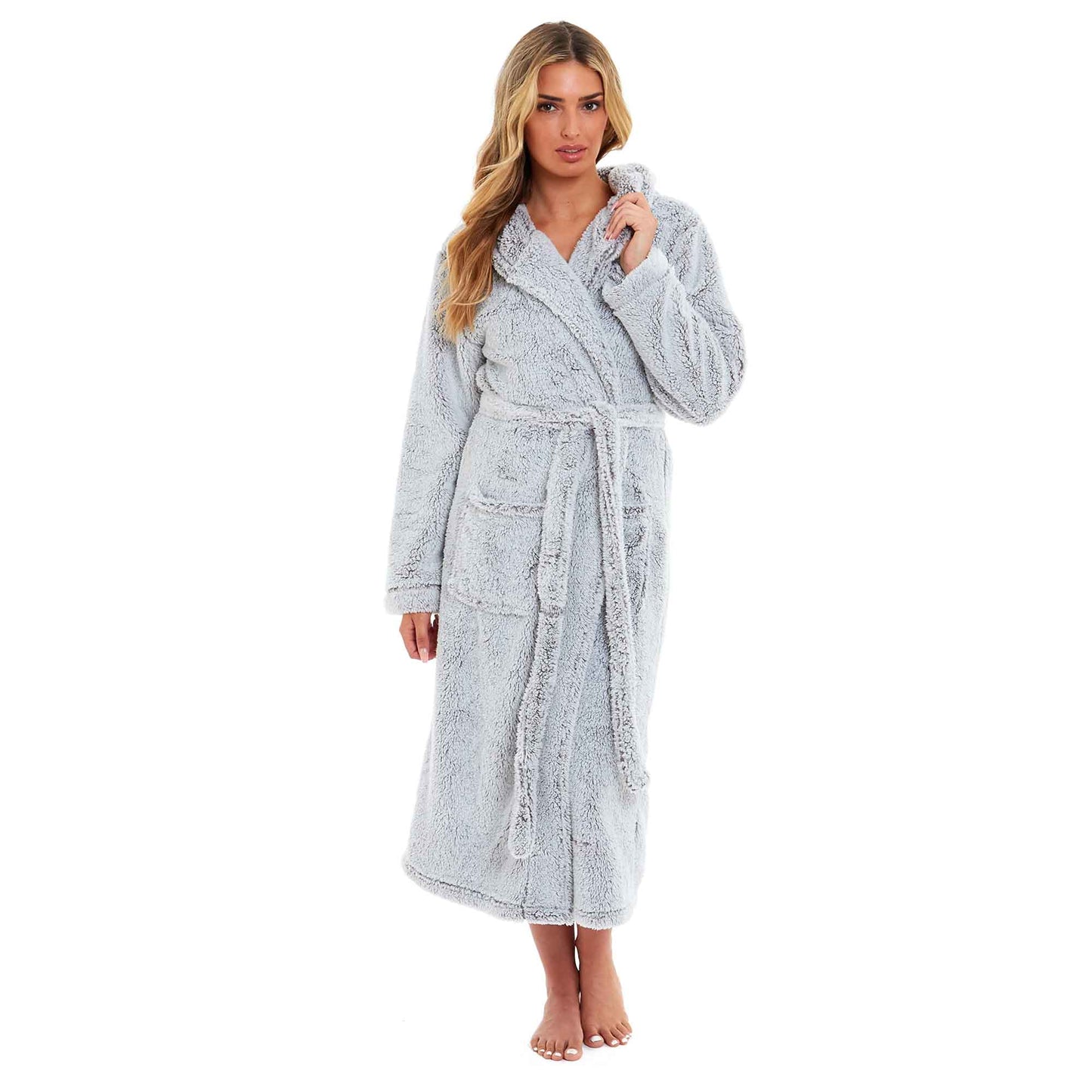 Ultra Soft Velvet Touch Women's Hooded Fleece Bathrobes Cozy Plush Snuggle Dressing Gowns for Lounging Spa Gym Hotel Multiple Sizes and Colors by Daisy Dreamer