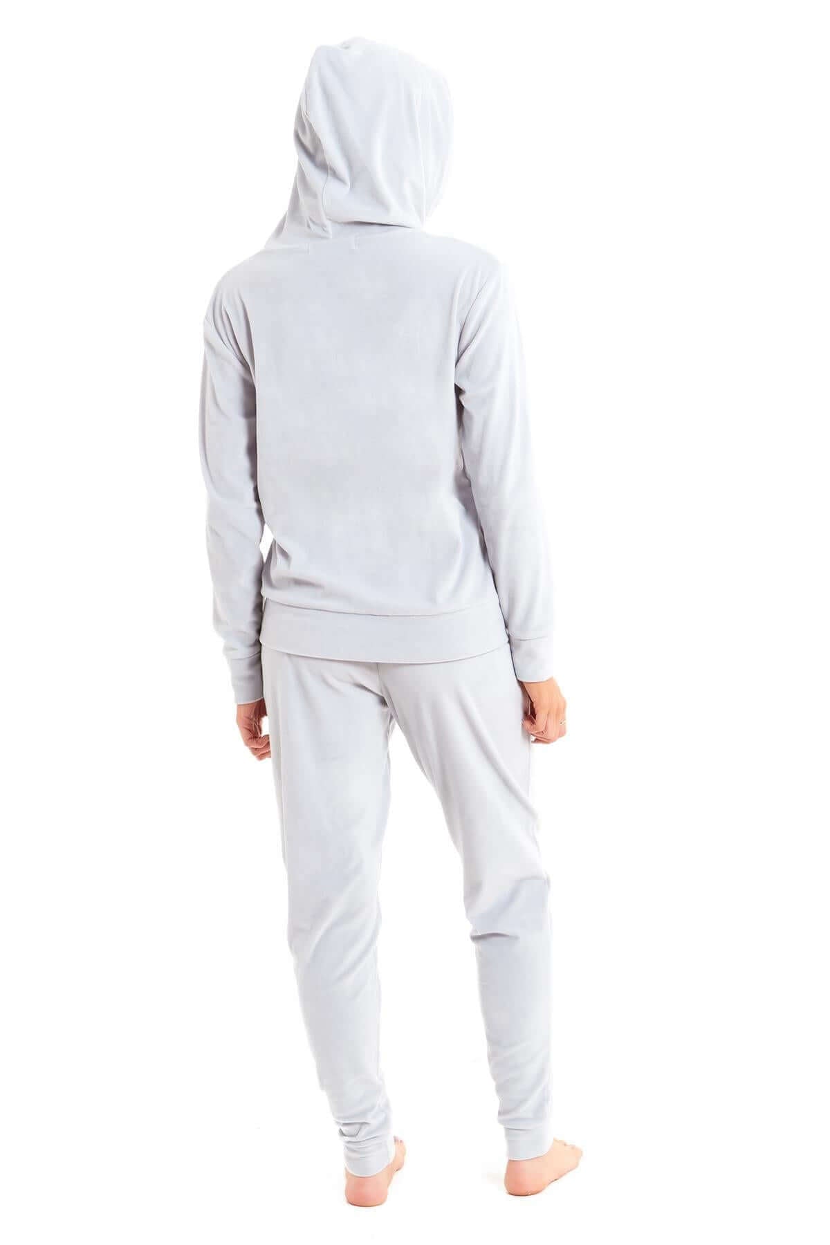 Women’s Velour Fleece Hooded Zip Track Suit Velvet Loungewear Set with Elastic Waistband Comfortable All-Day Wear Multiple Styles and Sizes by Daisy Dreamer