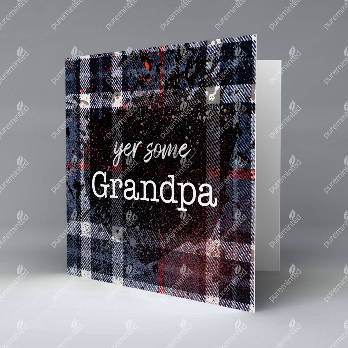 Yer Some Grandpa - Dark Blue Tartan - Greetings Card