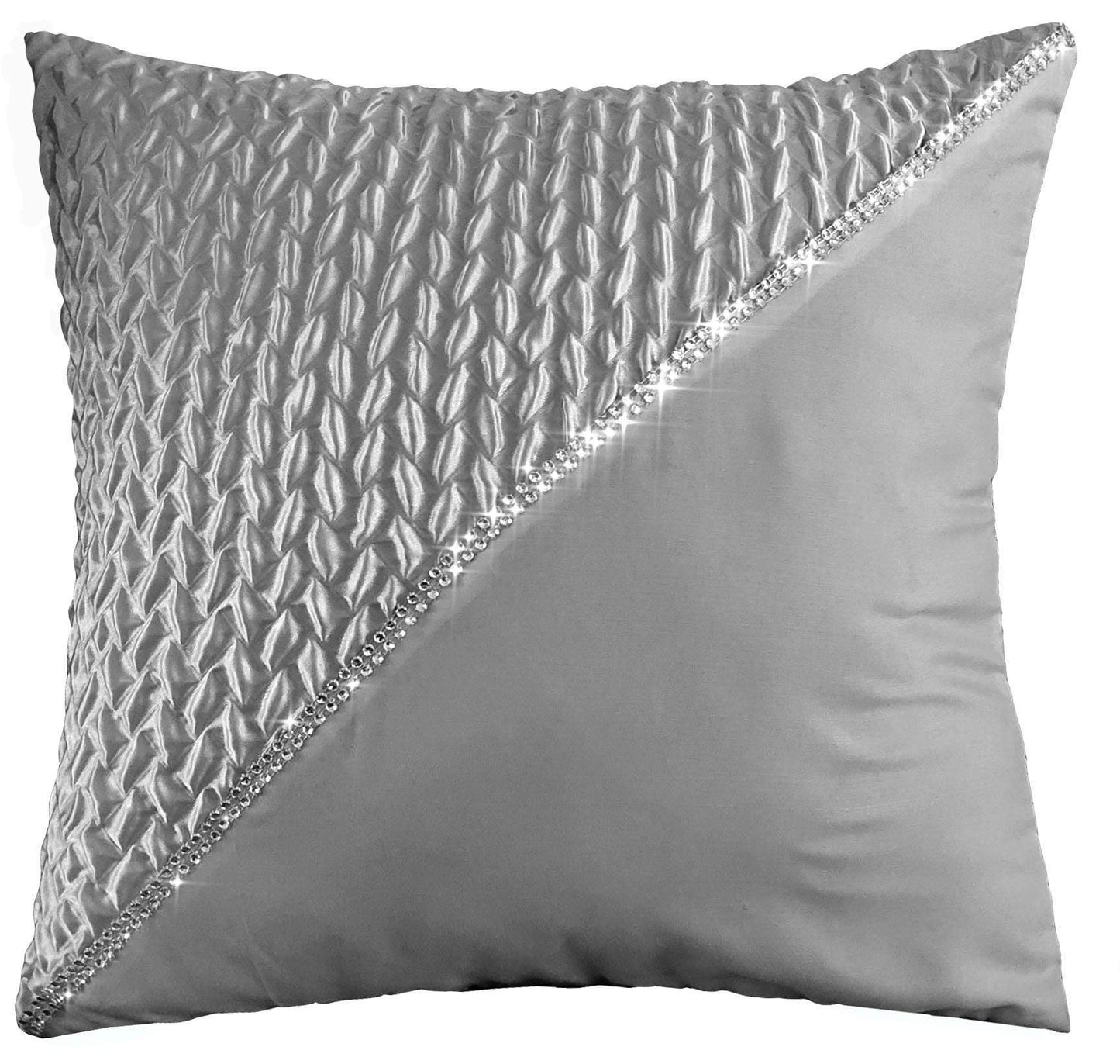 Zenia Luxurious Duvet Cover Set with Quilted Trim and Diamante Detailing Available in Single Double Kingb and Super King Sizes by OLIVIA ROCCO