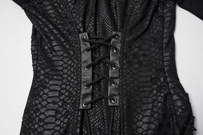 Punk Rave Seraphine Spinal Lace Panel Maxi Dress In Black
