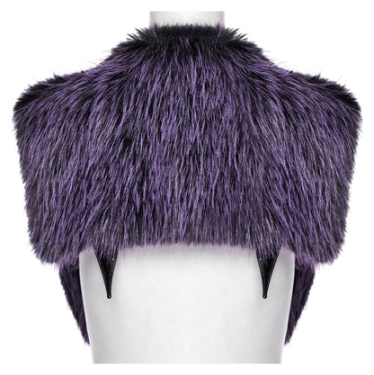 Punk Rave Lilith Gradient Devil Fur Shawl  In Violet