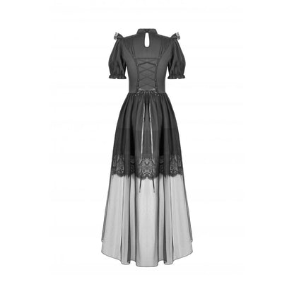 Dark in Love Ebon Rose High-Low Mesh & Lace Goth Dress