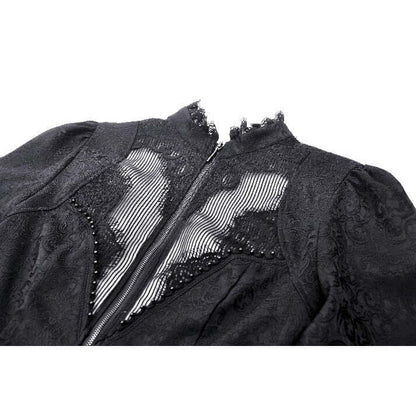 Dark in Love Felicity Gothic Lacey Zip Up Tailcoat Shirt