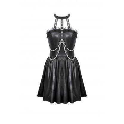Dark in Love Valentina Red Velvet Mesh Panel Goth Dress