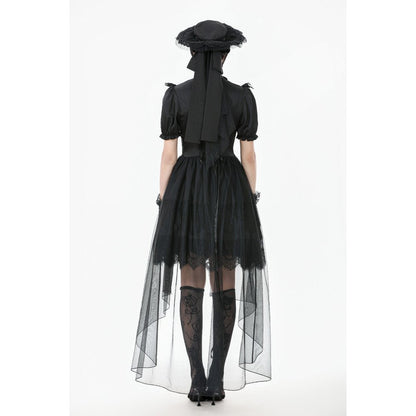 Dark in Love Ebon Rose High-Low Mesh & Lace Goth Dress