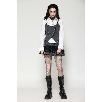 Dark in Love Gwyneth Dark Striped Corporate Goth Vest