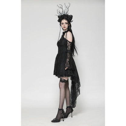 Dark in Love Gem Gothic Vine Lace Tail Dress