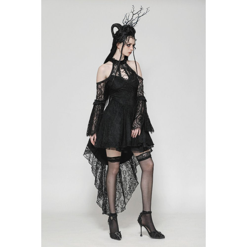 Dark in Love Gem Gothic Vine Lace Tail Dress