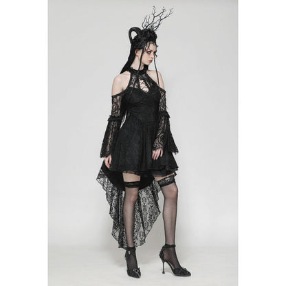 Dark in Love Gem Gothic Vine Lace Tail Dress