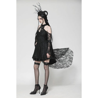 Dark in Love Gem Gothic Vine Lace Tail Dress