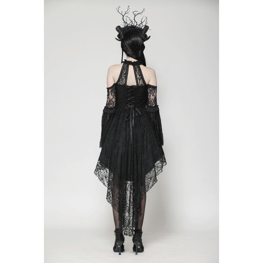 Dark in Love Gem Gothic Vine Lace Tail Dress