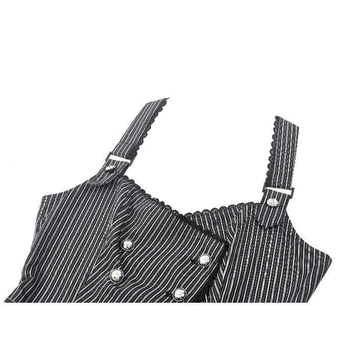 Dark in Love Gwyneth Dark Striped Corporate Goth Vest