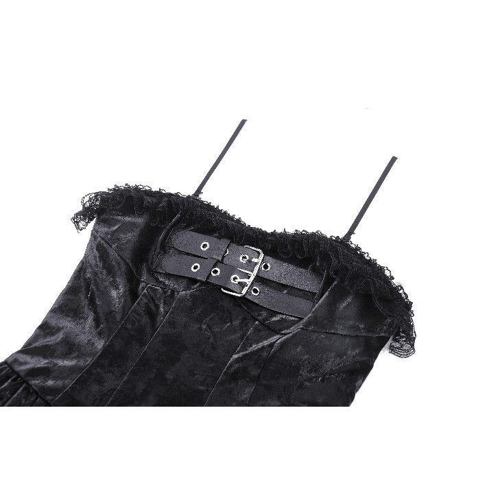 Dark in Love Harriet Punk Shiny PU Leather Layered Dress