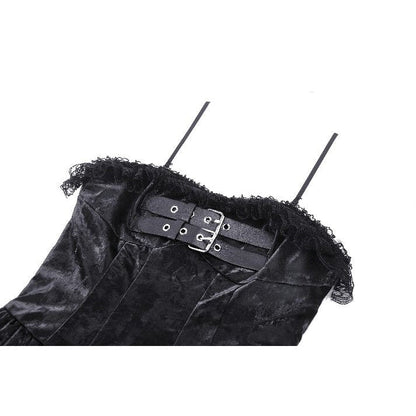 Dark in Love Harriet Punk Shiny PU Leather Layered Dress