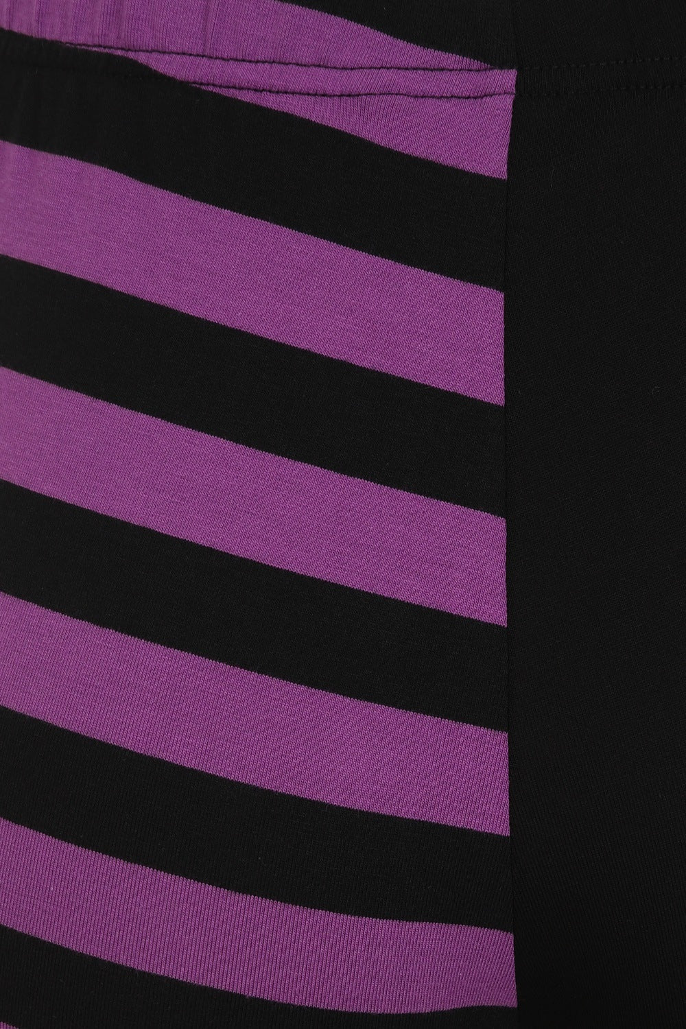 Banned Half Black Half Stripes Leggings - Purple