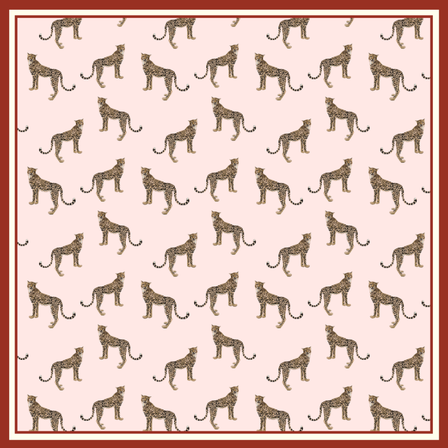 Leopard Chic Silk Scarf - 65cm Hand-rolled Bandana Scarf for Women & Men