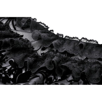 Dark in Love Bluebell Goth Off-Shoulder Velvet Lace Top