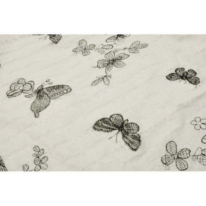 Dark in Love Zosia Punk Gothic Black Butterfly Embroidered Lace Beige Dress