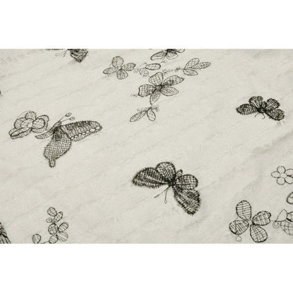 Dark in Love Zosia Punk Gothic Black Butterfly Embroidered Lace Beige Dress