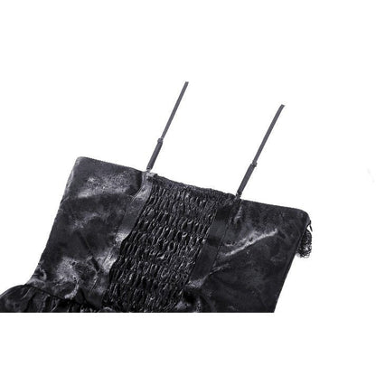 Dark in Love Harriet Punk Shiny PU Leather Layered Dress
