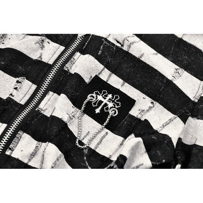 Dark in Love Xianne Prison Bunny Striped Crop Top
