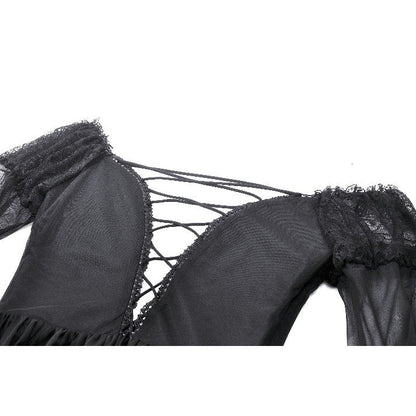 Dark in Love Millicent Black Tulle Feather Fantasy dress