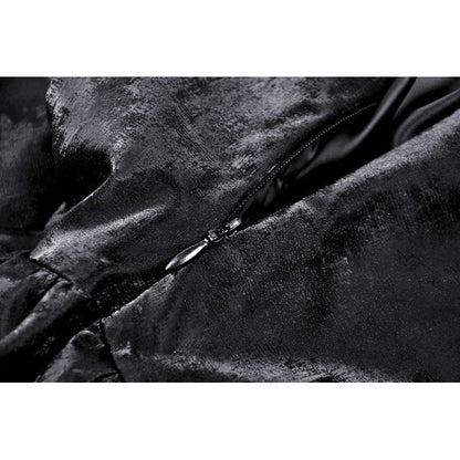 Dark in Love Harriet Punk Shiny PU Leather Layered Dress