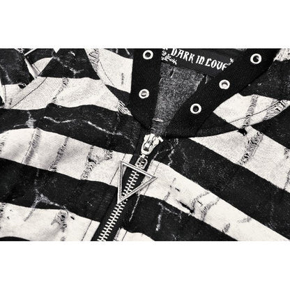 Dark in Love Xianne Prison Bunny Striped Crop Top