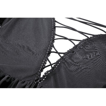 Dark in Love Millicent Black Tulle Feather Fantasy dress