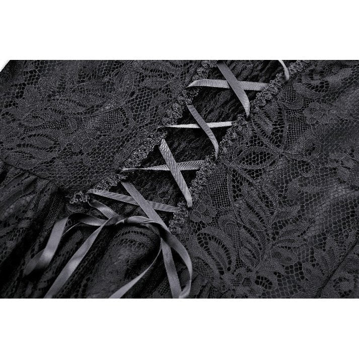Dark in Love Gem Gothic Vine Lace Tail Dress