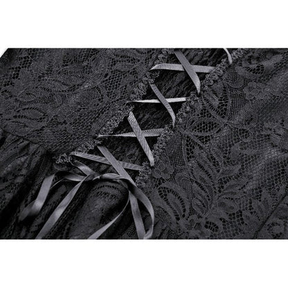 Dark in Love Gem Gothic Vine Lace Tail Dress