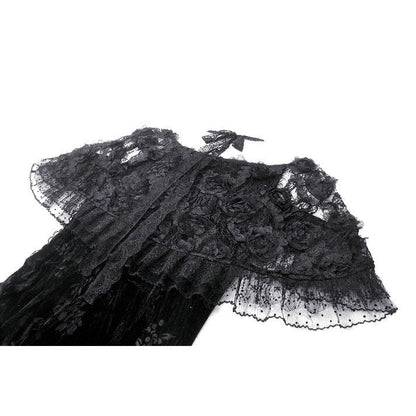Dark in Love Alazne Dark Rose Embroidered Layered Mermaid Maxi Dress