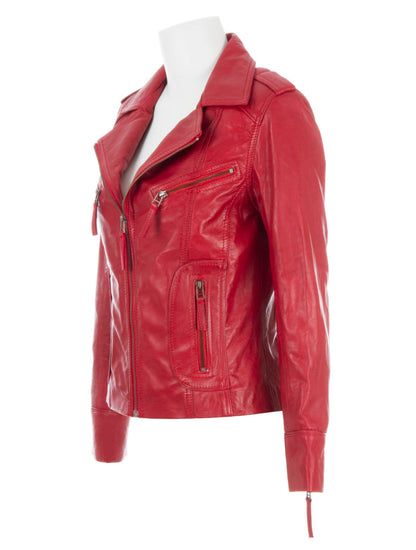 N8UL Women's Biker Jacket - Red
