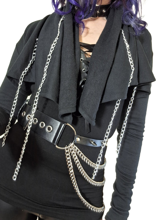 Necessary Evil Andarta Longsleeve Waterfall Bolero with Chains - Size 8 Left Only!