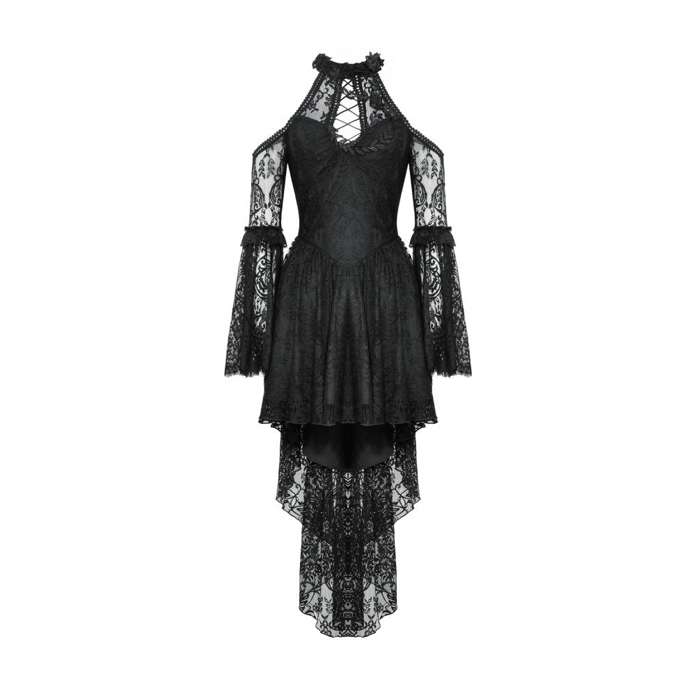 Dark in Love Gem Gothic Vine Lace Tail Dress