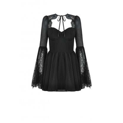 Dark in Love Greta Dark Mystique Gothic Lace-Up Mesh Dress