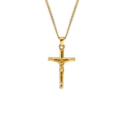 Slim Crucifix Pendant (Gold)