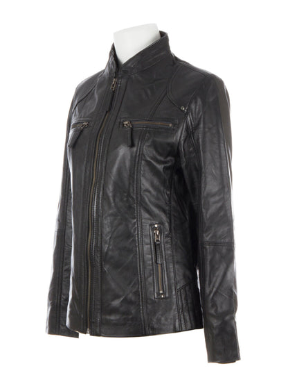 OBFQ Women's Biker Jacket - Black