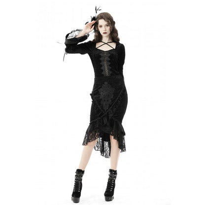 Dark In Love Zira Velvet Fishtail Skirt