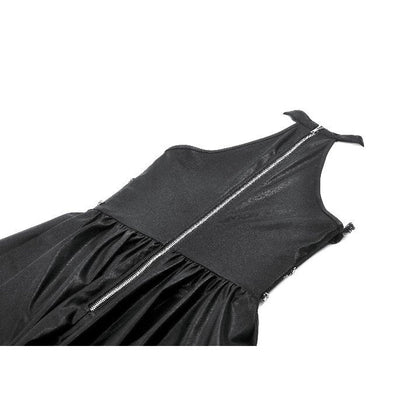 Dark in Love Valentina Red Velvet Mesh Panel Goth Dress
